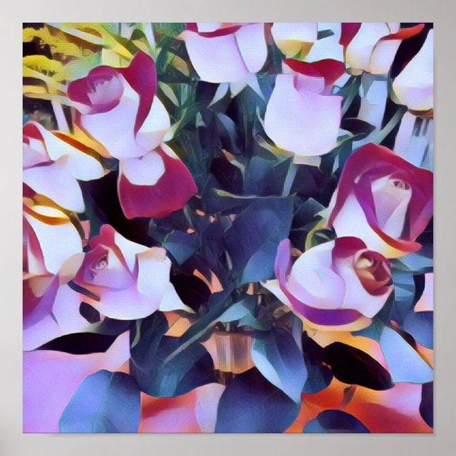AFFICHE ROSES ABSTRAITS PINK HYBRID (Devant)