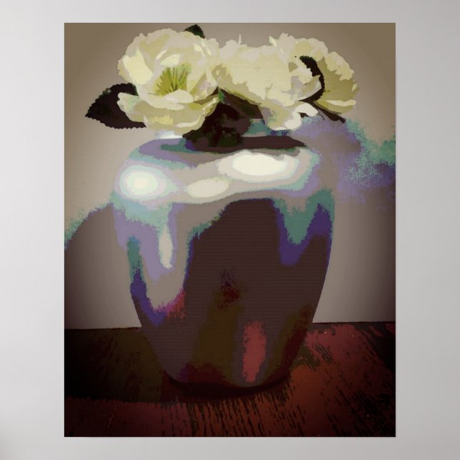 Affiche Roses blanches (Devant)