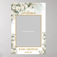Roses blanches romantiques or baby shower photo ac