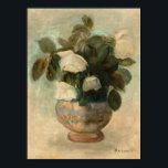 Affiche Roses blanches | Tadeusz Makowski<br><div class="desc">Białe róże (White Roses, 1923) de Tadeusz Makowski (polonais, 1882-1932) est une vie tranquille et rustique qui met en valeur la délicate beauté des roses blanches à travers une palette sobre et terreuse. La simplicité de la composition - un modeste bouquet dressé contre un arrière - plan neutre - reflète...</div>