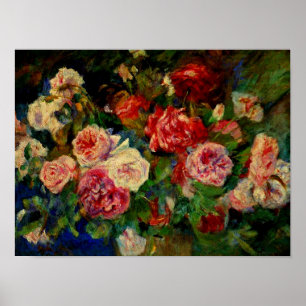 Affiche Roses, célèbre peinture de Renoir,