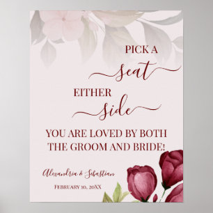Affiche Roses Choisir Un Siège Sur L'Un Ou L'Autre Côté Si