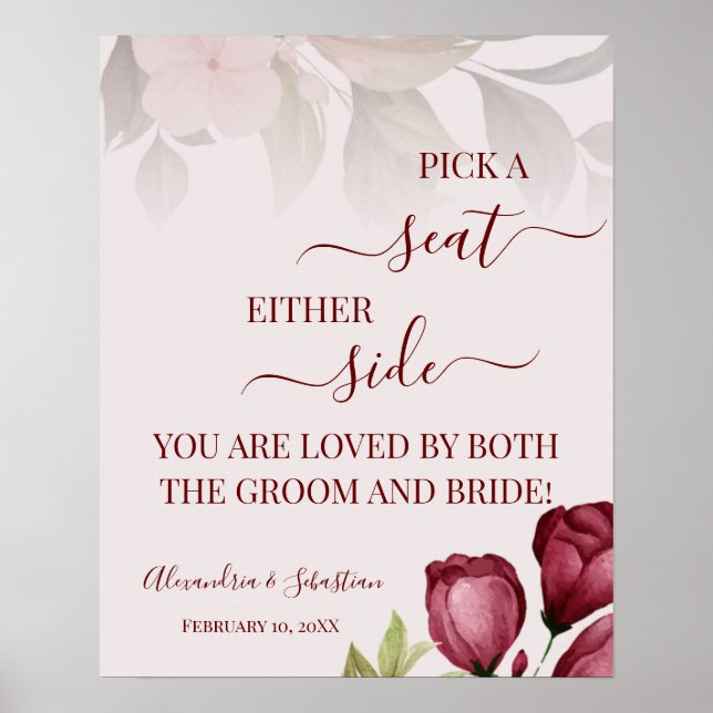 Affiche Roses Choisir Un Siège Sur L'Un Ou L'Autre Côté Si (Devant)