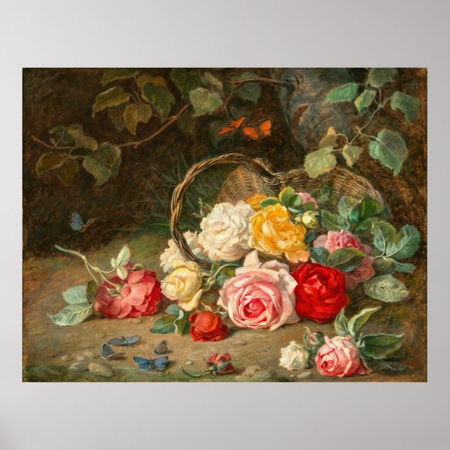 Affiche Roses dans un panier - Josef Neugebauer (Devant)
