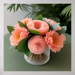 Affiche Roses de corail élégantes