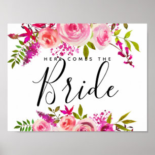 Affiche roses de cristal ici vient la mariée