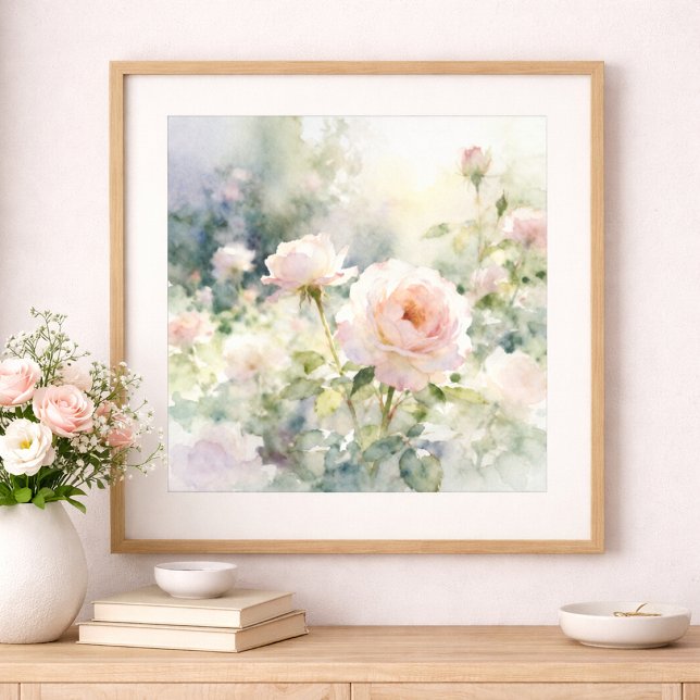 Affiche Roses de jardin rose fardé (Créateur téléchargé)