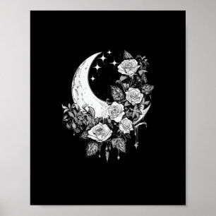 Affiche Roses de lune - Goth romantique - Whimsigoth Witch