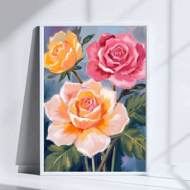 Affiche Roses de printemps | Peinture aquarelle florale Fl (Créateur téléchargé)