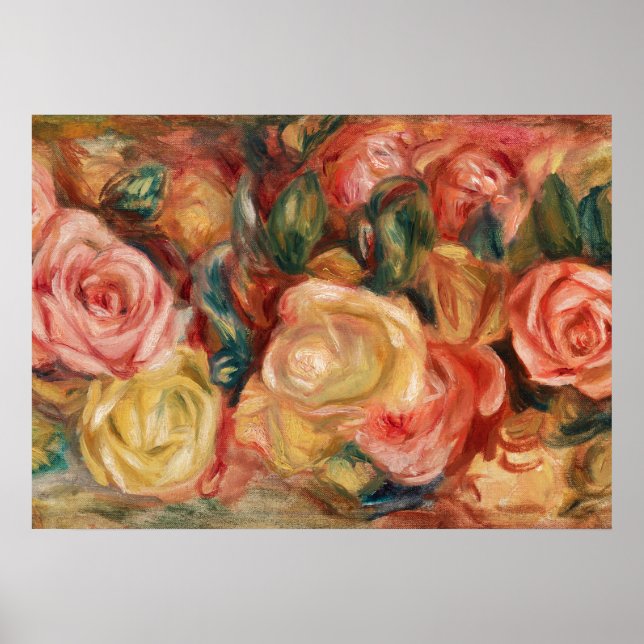 Affiche Roses de Renoir Impressionist Painting (Devant)