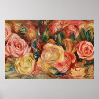 Affiche Roses de Renoir Impressionist Painting