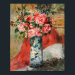 Affiche Roses et pivoines dans un vase | Renoir<br><div class="desc">Roses et pivoines dans un vase (1876) de Pierre-Auguste Renoir (1841-1919) est une vie tranquille luxuriante et sensuelle qui capte l’amour du maître impressionniste pour la couleur, la lumière et la beauté naturelle. Le bouquet déborde de fleurs douces et pleines - roses et pivoines rendus en rose radieux, rouges et...</div>