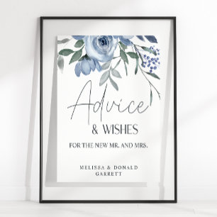 Affiche Roses Fleurs Bleu Poussiéreux Mariage Conseils & V