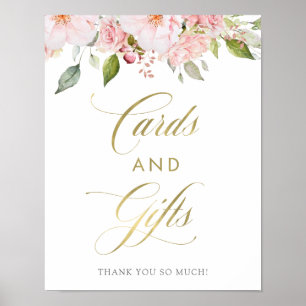 Affiche Roses généreux   Cartes et cadeaux en or rose flor