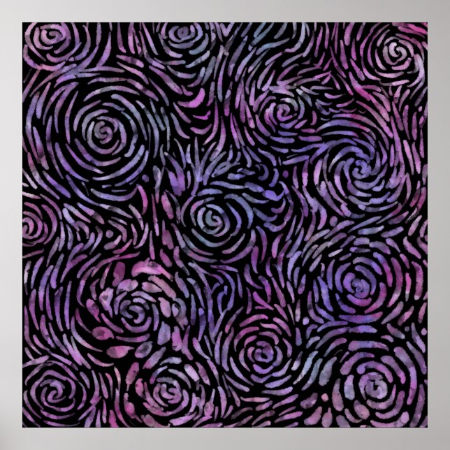 Affiche Roses impressionnistes (Devant)