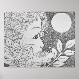 Affiche Roses in Ink
