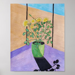 Affiche Roses jaunes