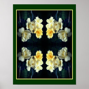 Affiche Roses jaunes en fleurs reflètent l'art de la natur
