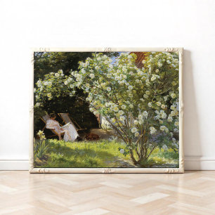 Affiche Roses. Marie Krøyer assise dans la chaise longue