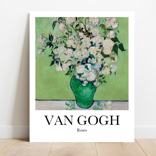 Affiche Roses par Vincent Van Gogh (Van Gogh's Bold Blooms: "Roses (1890)" Poster! Vivid colors, museum quality)