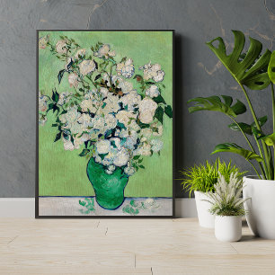 Affiche Roses par Vincent Van Gogh Green Fine Art Imprimer