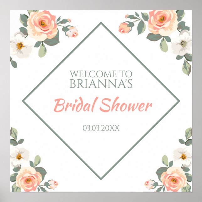 Affiche Roses Pastel colorés (Devant)