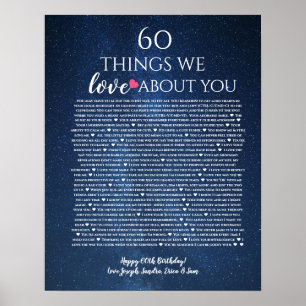 Affiche Roses raisons pour lesquelles nous t'aimons 60 cho