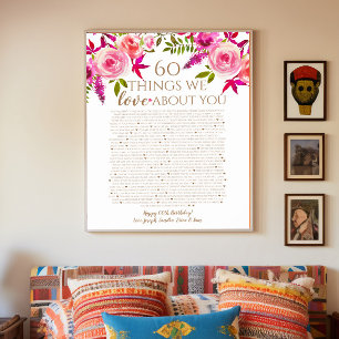 Affiche Roses raisons pour lesquelles nous t'aimons 60 cho