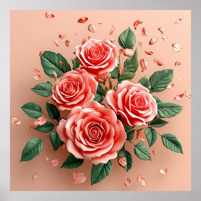 Affiche Roses roses (Devant)
