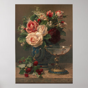 Affiche Roses roses