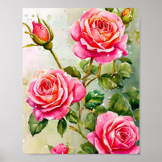 Affiche Roses roses (Devant)