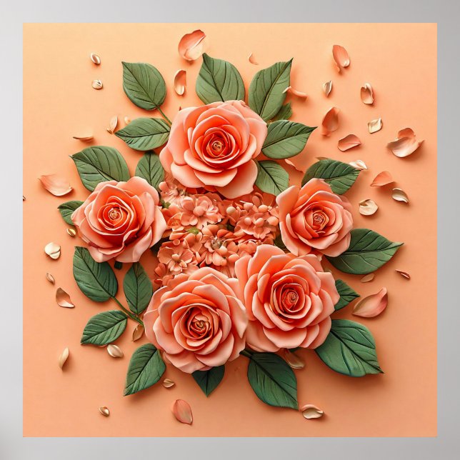 Affiche Roses roses (Devant)