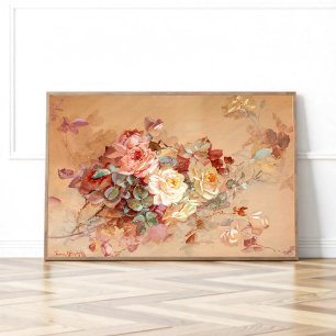 Affiche Roses roses roses et jaunes