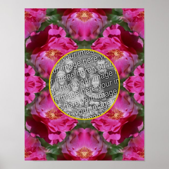 Affiche Roses Roses Roses Florales Abstrait Cadre Ajouter  (Devant)