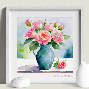Affiche Roses Roses Roses Roses Bleues Aquarelle Imprimer