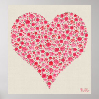 Affiche Roses Roses Roses Roses Roses Aimer Peinture Coeur