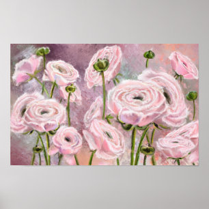 Affiche Roses roses - Spécial pour vous - Peinture origina