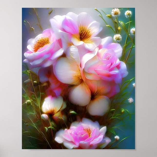 Affiche Roses roses vibrantes (Devant)