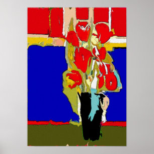 Affiche Roses rouges Abstraites