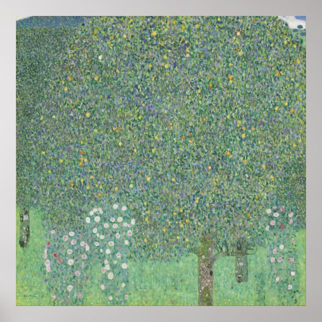 Affiche Roses sous les arbres — Gustav Klimt (1905) (Devant)