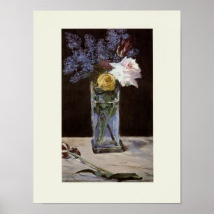 Affiche Roses, Tulips, & Lilacs in a Crystal Vase