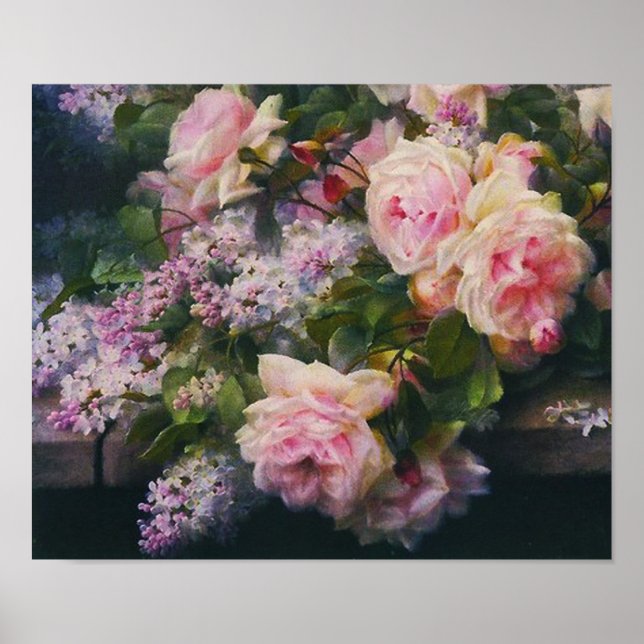 Affiche Roses victoriens et Lilacs (Devant)