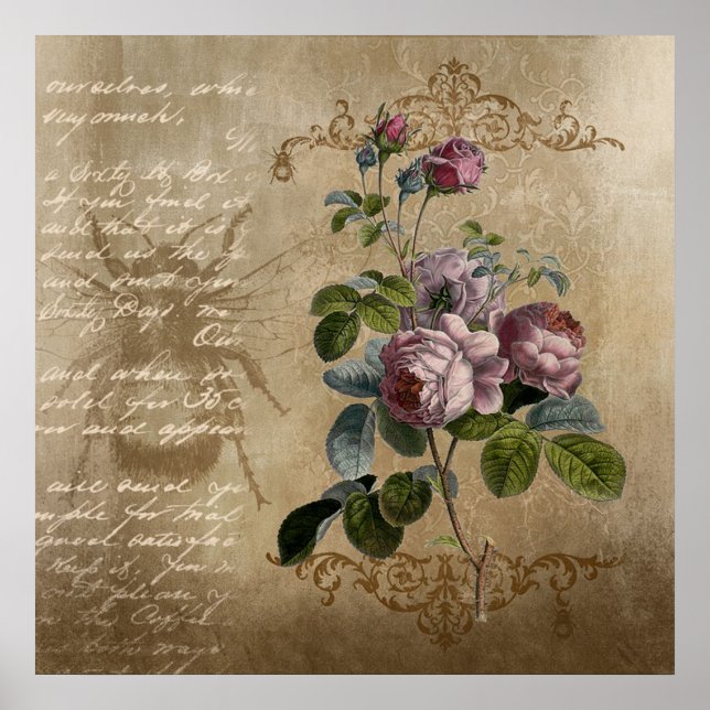 Affiche Roses vintages (Devant)