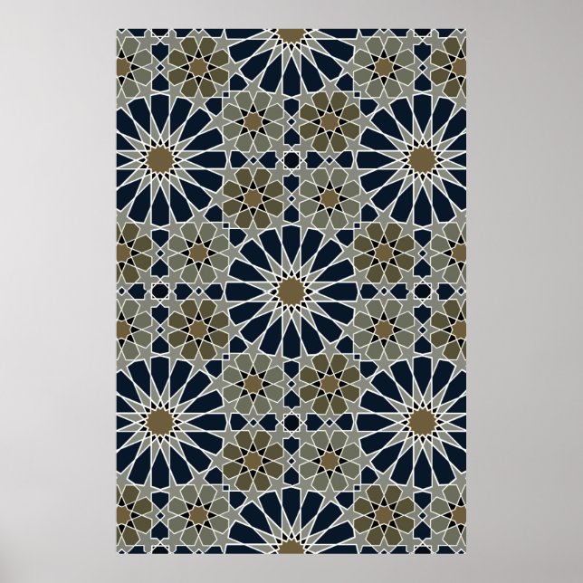 Affiche Rosettes 16s et 8s de style marocain 3 à l'échelle (Devant)