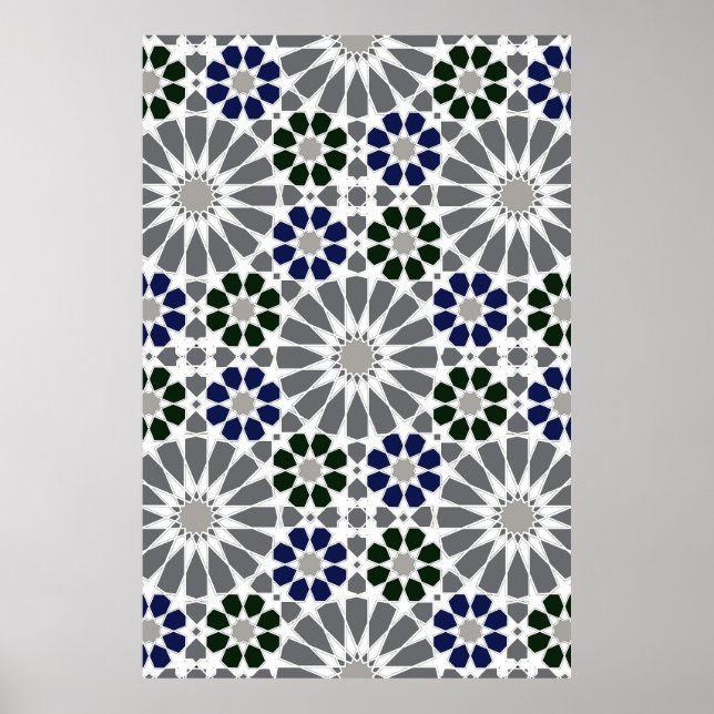 Affiche Rosettes marocaines de 16s et 8s Style 6 Agrandies (Devant)