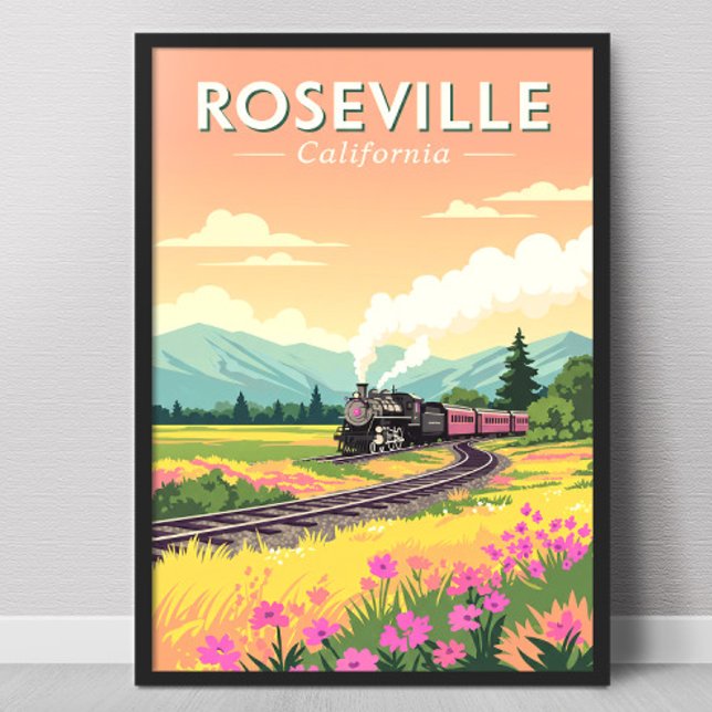 Affiche Roseville Californie vintage (Créateur téléchargé)