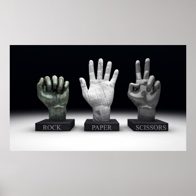 Affiche Roshambo - Ciseaux de papier rocher (Devant)