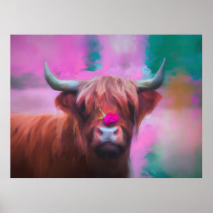 Affiche "Rosie des Highlands" – Portrait de vache des High