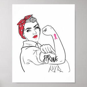 Affiche Rosie forte Le Riveter Sensibilisation au cancer d