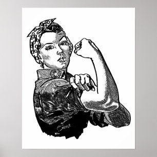 Affiche Rosie La Feministe Riveter (Version Solid-Fill)